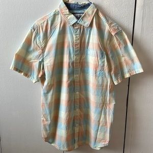 Penguin Multicolored Short Sleeve Button Down Shirt With Pocket